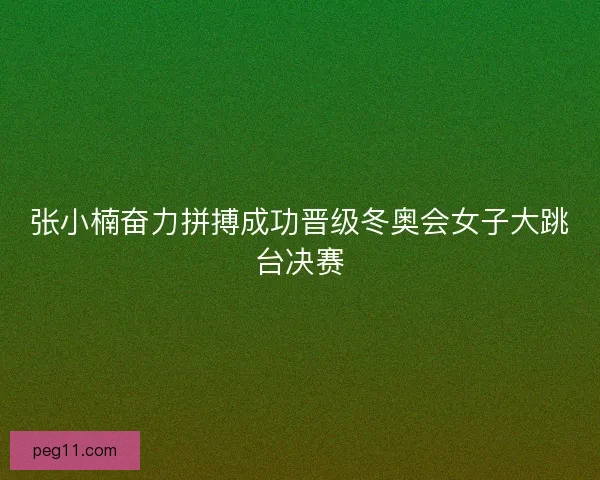 张小楠奋力拼搏成功晋级冬奥会女子大跳台决赛